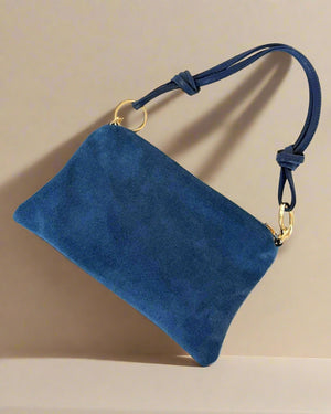 MAGDA , SUEDE ENVELOPE BAG , BLUE