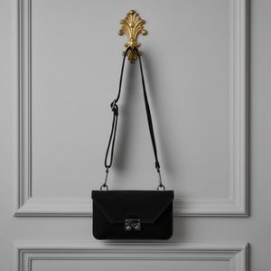 JOHNATHAN , SUEDE CROSSBODY BAG , BLACK