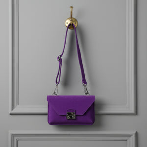 JOHNATHAN , SUEDE CROSSBODY BAG , PURPLE