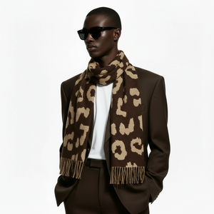 BARNEY , CASHMERE MIX SCARF , LEOPARD