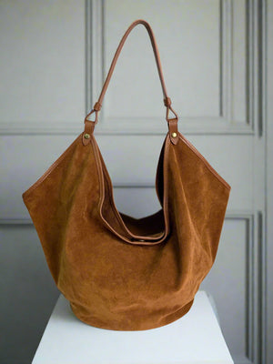 SAMMY , EXTRA LARGE TOTE BAG , SUEDE , TAN