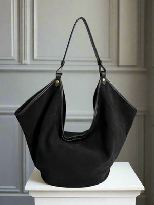SAMMY , EXTRA LARGE TOTE BAG , SUEDE , BLACK