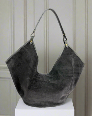 SAMMY , EXTRA LARGE TOTE BAG , SUEDE , GREY