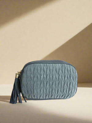 ADISON , LEATHER & SUEDE CROSSBODY BAG , BLUE