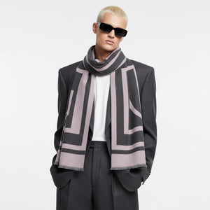 TM , CASHMERE MIX SCARF , GREY & PINK