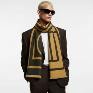 TM , CASHMERE MIX SCARF , SLATE & TAN