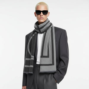 TM , CASHMERE MIX SCARF , SLATE & GREY