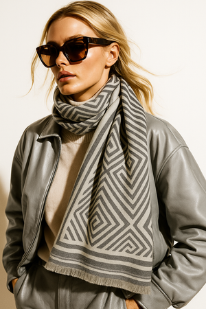 BRADLEY , CASHMERE MIX SCARF , GREY