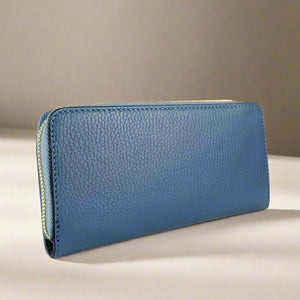 REGENT , LEATHER PURSE , BLUE