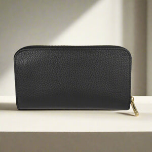 REGENT , LEATHER PURSE , BLACK