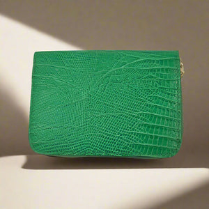 CLAUDE , ZIP CREDIT CARD HOLDER , GREEN