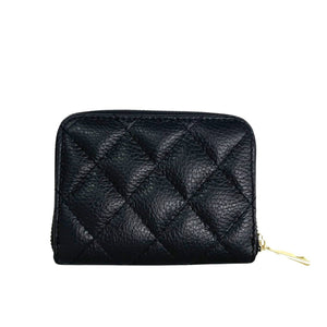 Little Polly , Quilted Leather Purse , Black