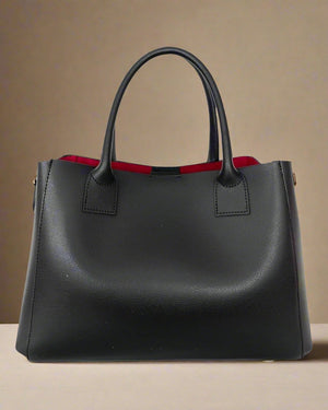 MARGOT , LEATHER TOTE BAG , BLACK