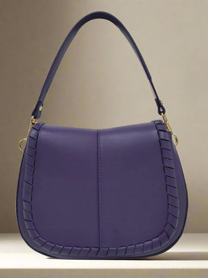 PADDINGTON , LEATHER SHOULDER & CROSSBODY BAG , DARK PURPLE