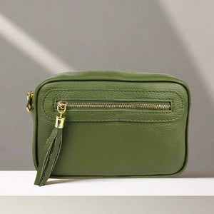 LIBERTY , LEATHER CROSSBODY BAG , KHAKY GREEN