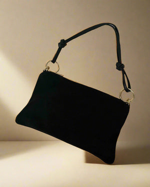 MAGDA , SUEDE ENVELOPE BAG , BLACK