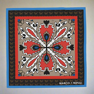 TRIBECA , SILK SATIN SCARF , MONOGRAM & PRINT