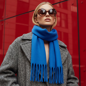REMY , WOOOL MIX SCARF , BLUE ROYALE