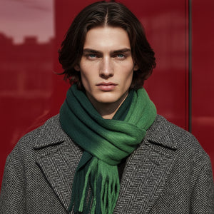 REMY , WOOOL MIX SCARF , EMERALD GREEN