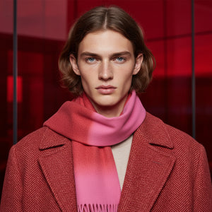 REMY , WOOOL MIX SCARF , STRAWBERRY & RASPBERRY