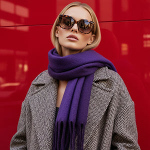 REMY , WOOOL MIX SCARF , PURPLE