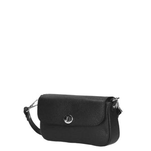 Estelle , Small Leather Crossbody Bag , Black