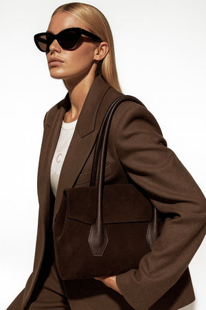 JOSEPHINE , SHOULDER TOTE BAG , DARK CHOCOLATE