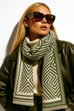 BRADLEY , CASHMERE MIX SCARF , GREEN