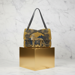 THE CHEETAH BAG , LEATHER AND CANVAS