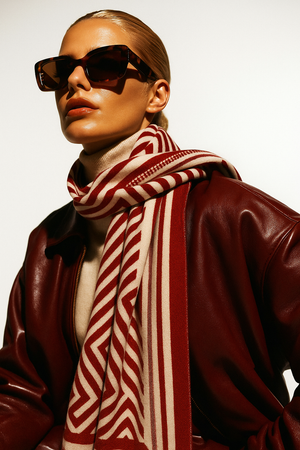 BRADLEY , CASHMERE MIX SCARF , RED