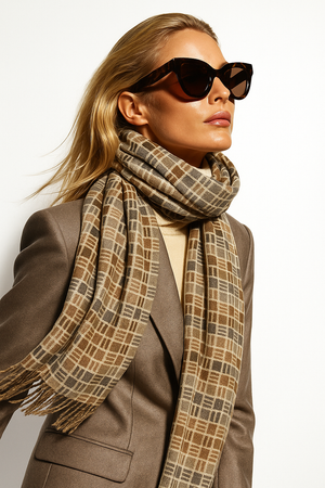 COOPER , CASHMERE MIX SCARF , TAUPE