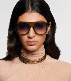 HARPER , OVERSIZED SUNGLASSES , OLIVE & SMOG