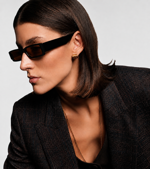 SABRINA , SUNGLASSES , BLACK FRAME WITH BROWN LENSES