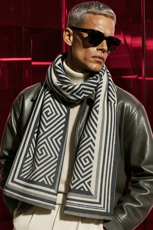 BRADLEY , CASHMERE MIX SCARF , GREY