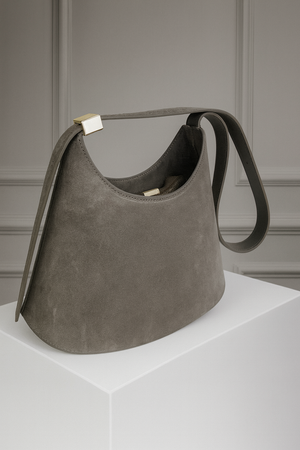 ERIKA , SUEDE SHOULDER BAG , GREY