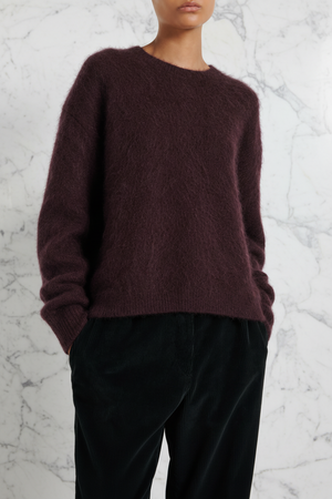 THE BOYFRIEND'S CASHMERE JUMPER , BORDEAUX