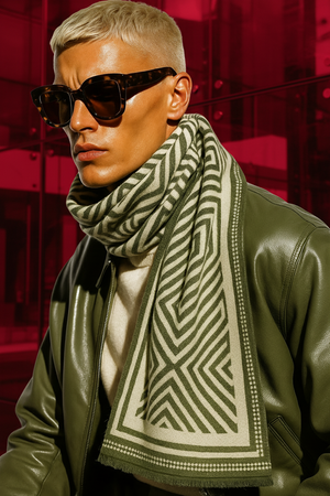 BRADLEY , CASHMERE MIX SCARF , GREEN