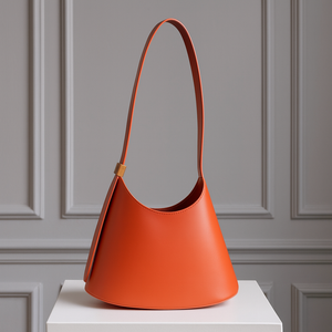 ERIKA , LEATHER SHOULDER BAG , ORANGE