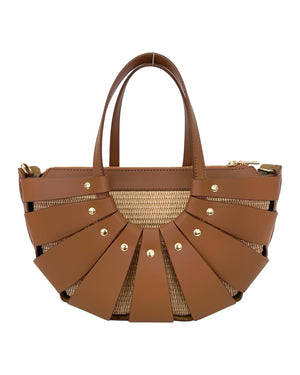 Palma , Leather Basket , Tote & Shoulder Bag , Tan