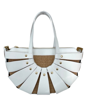 Palma , Leather Basket , Tote & Shoulder Bag , White