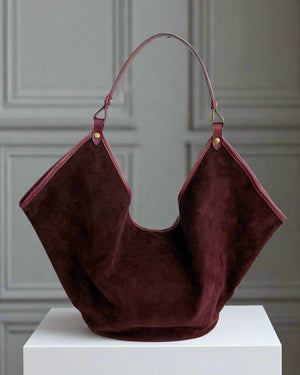 SAMMY , EXTRA LARGE TOTE BAG , SUEDE , BORDEAUX