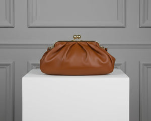 REBELLE , KISS & SNAP LARGE SHOULDER BAG , TAN