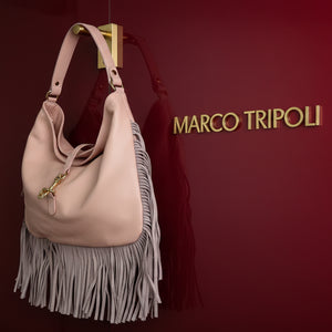 BROOKLYN , SHOULDER BAG WITH FRINGE , PINK