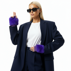 GAYNOR , CASHMERE MIX GLOVES , PURPLE