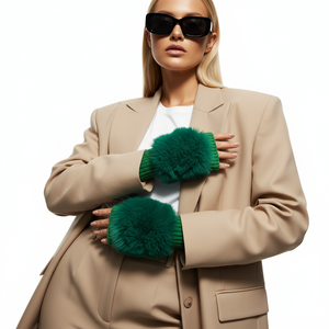 GAYNOR , CASHMERE MIX GLOVES , GREEN