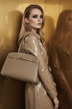 JACQUELINE LARGE TOTE BAG , TAUPE