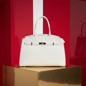 JACQUELINE LARGE TOTE BAG , WHITE