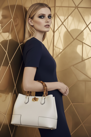 BRENDA , BAMBOO DETAIL TOTE , WHITE