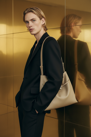 MARCEL , UNISEX SHOULDER BAG , TAUPE