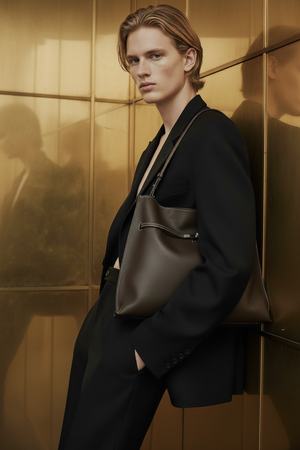 MARCEL , UNISEX SHOULDER BAG , DARK BROWN